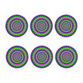 Green Spiral Moving Optical Illusion Coaster Set