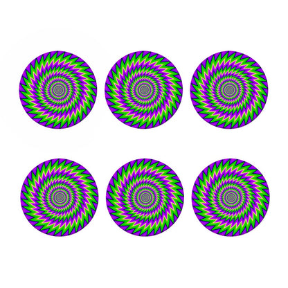 Green Spiral Moving Optical Illusion Coaster Set