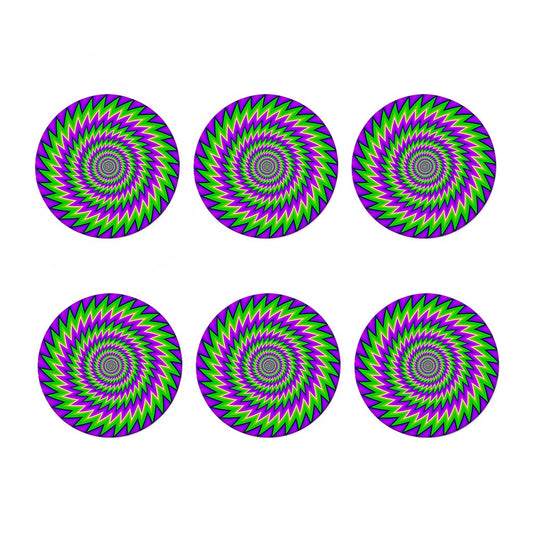Green Spiral Moving Optical Illusion Coaster Set