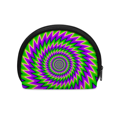 Green Spiral Moving Optical Illusion Coin Purse
