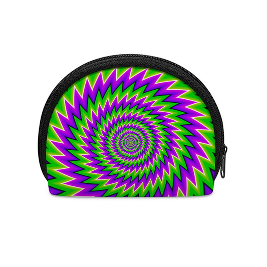 Green Spiral Moving Optical Illusion Coin Purse