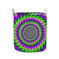 Green Spiral Moving Optical Illusion Collapsible Laundry Basket