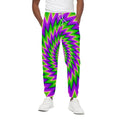 Green Spiral Moving Optical Illusion Cotton Sweatpants