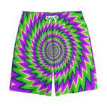 Green Spiral Moving Optical Illusion Cotton Shorts
