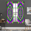 Green Spiral Moving Optical Illusion Grommet Curtain Panels