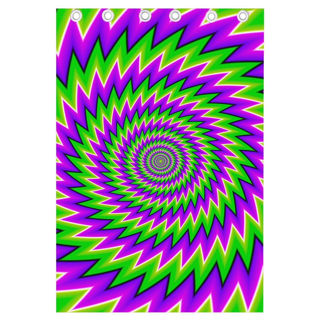 Green Spiral Moving Optical Illusion Curtain