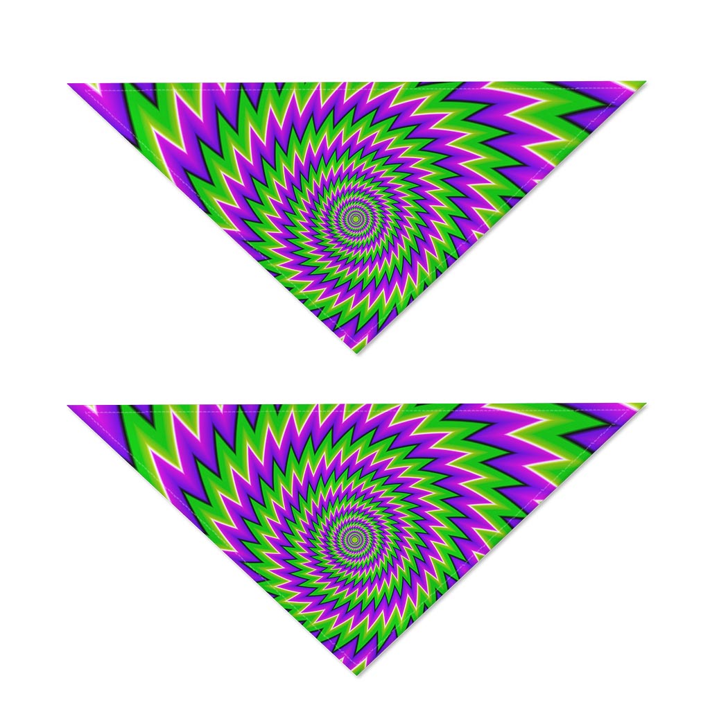 Green Spiral Moving Optical Illusion Dog Bandana