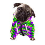 Green Spiral Moving Optical Illusion Dog Zip Up Hoodie