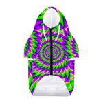 Green Spiral Moving Optical Illusion Dog Zip Up Hoodie