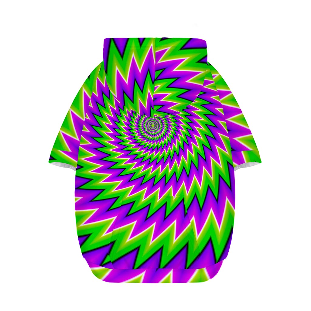 Green Spiral Moving Optical Illusion Dog Zip Up Hoodie