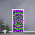 Green Spiral Moving Optical Illusion Door Sticker