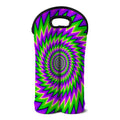 Green Spiral Moving Optical Illusion Double Neoprene Wine Tote