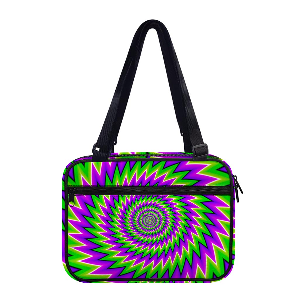 Green Spiral Moving Optical Illusion Double Strap Bible Bag