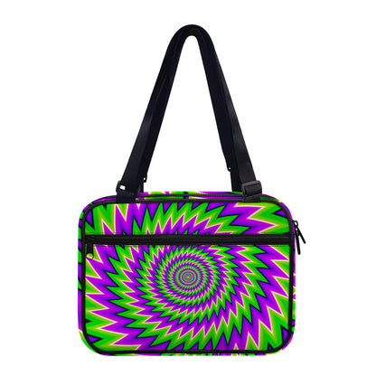 Green Spiral Moving Optical Illusion Double Strap Bible Bag