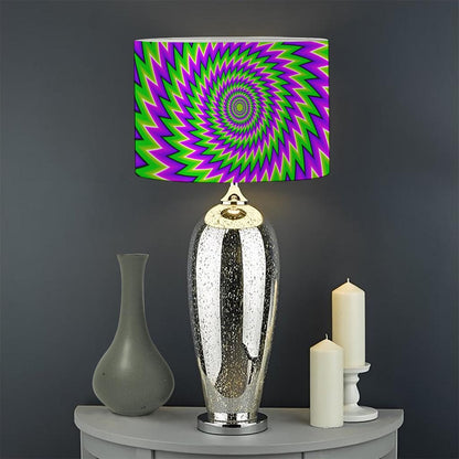 Green Spiral Moving Optical Illusion Drum Lamp Shade