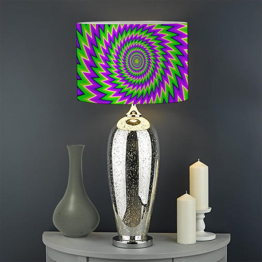 Green Spiral Moving Optical Illusion Drum Lamp Shade