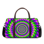 Green Spiral Moving Optical Illusion Duffle Bag