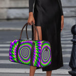 Green Spiral Moving Optical Illusion Duffle Bag