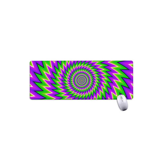 Green Spiral Moving Optical Illusion Extended Mouse Pad
