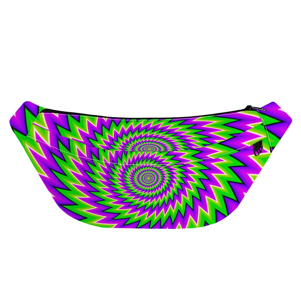 Green Spiral Moving Optical Illusion Fanny Pack