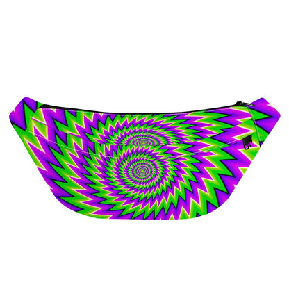 Green Spiral Moving Optical Illusion Fanny Pack