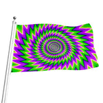 Green Spiral Moving Optical Illusion Flag