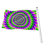 Green Spiral Moving Optical Illusion Flag
