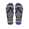 Green Spiral Moving Optical Illusion Flip Flops