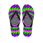 Green Spiral Moving Optical Illusion Flip Flops