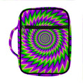 Green Spiral Moving Optical Illusion Front Pocket Bible Bag