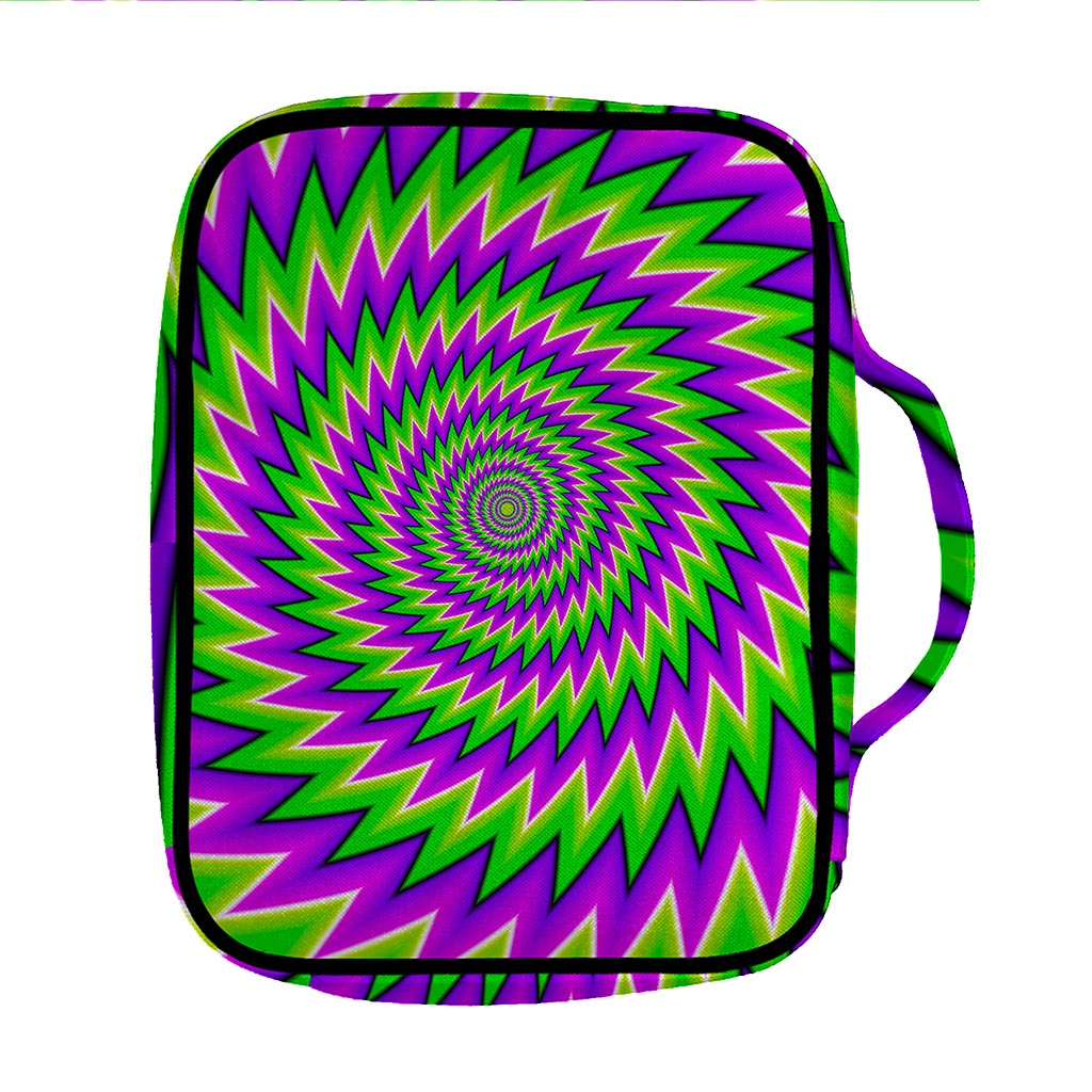 Green Spiral Moving Optical Illusion Front Pocket Bible Bag