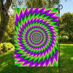 Green Spiral Moving Optical Illusion Garden Flag