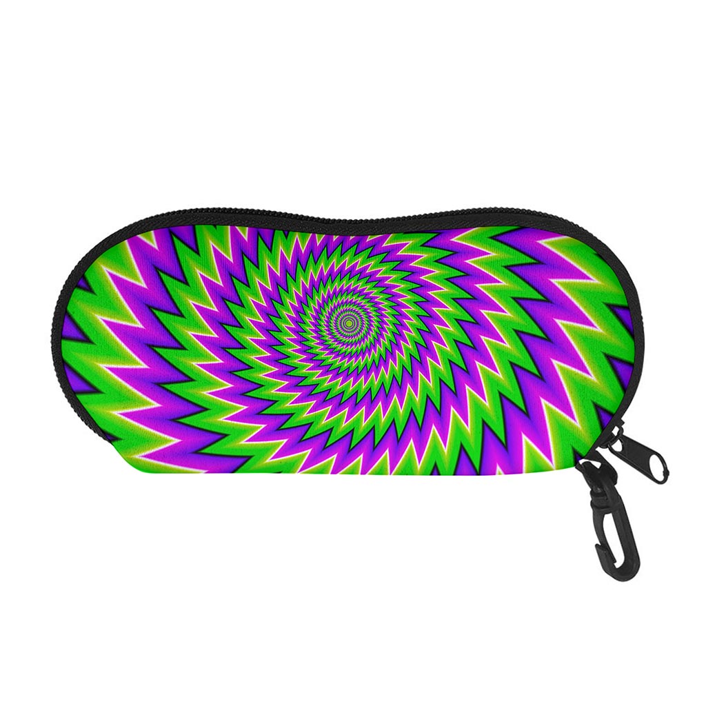 Green Spiral Moving Optical Illusion Glasses Case