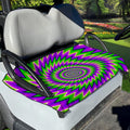 Green Spiral Moving Optical Illusion Golf Cart Seat Cover