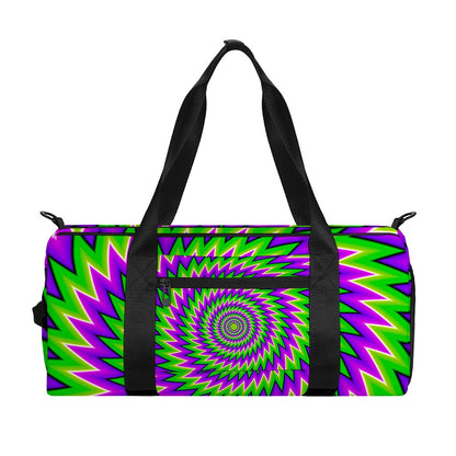 Green Spiral Moving Optical Illusion Gym Bag
