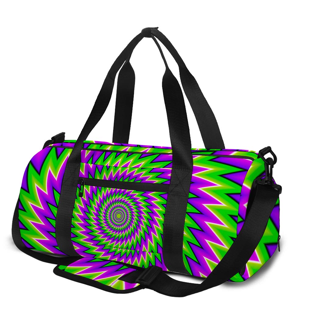 Green Spiral Moving Optical Illusion Gym Bag
