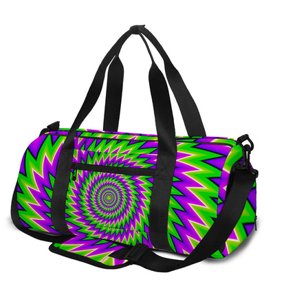 Green Spiral Moving Optical Illusion Gym Bag