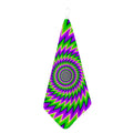 Green Spiral Moving Optical Illusion Hand Towel