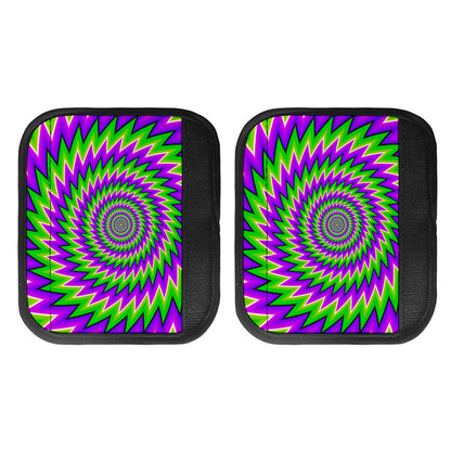 Green Spiral Moving Optical Illusion Handle Covers