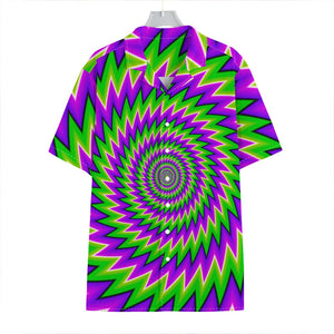 Green Spiral Moving Optical Illusion Hawaiian Shirt