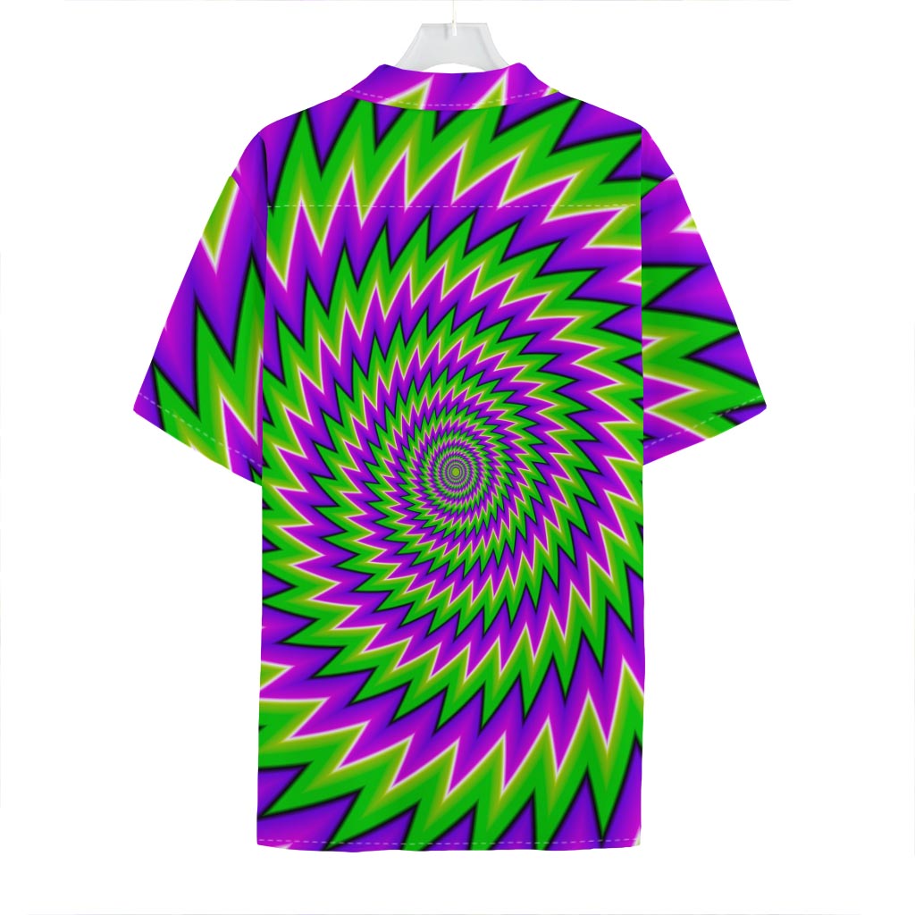 Green Spiral Moving Optical Illusion Hawaiian Shirt