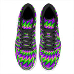 Green Spiral Moving Optical Illusion High Top Leather Sneakers