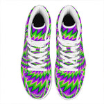 Green Spiral Moving Optical Illusion High Top Leather Sneakers