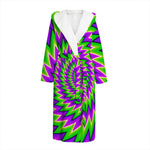 Green Spiral Moving Optical Illusion Hooded Bathrobe