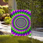 Green Spiral Moving Optical Illusion House Flag