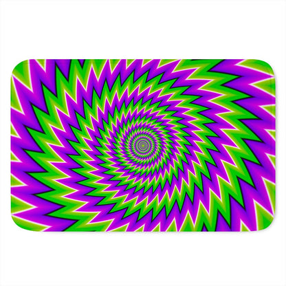 Green Spiral Moving Optical Illusion Indoor Door Mat