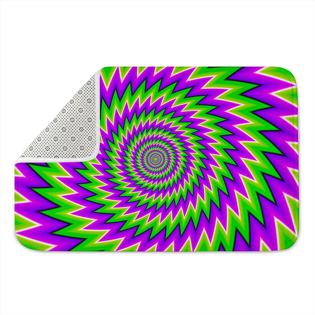 Green Spiral Moving Optical Illusion Indoor Door Mat