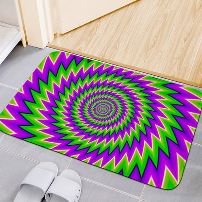 Green Spiral Moving Optical Illusion Indoor Door Mat