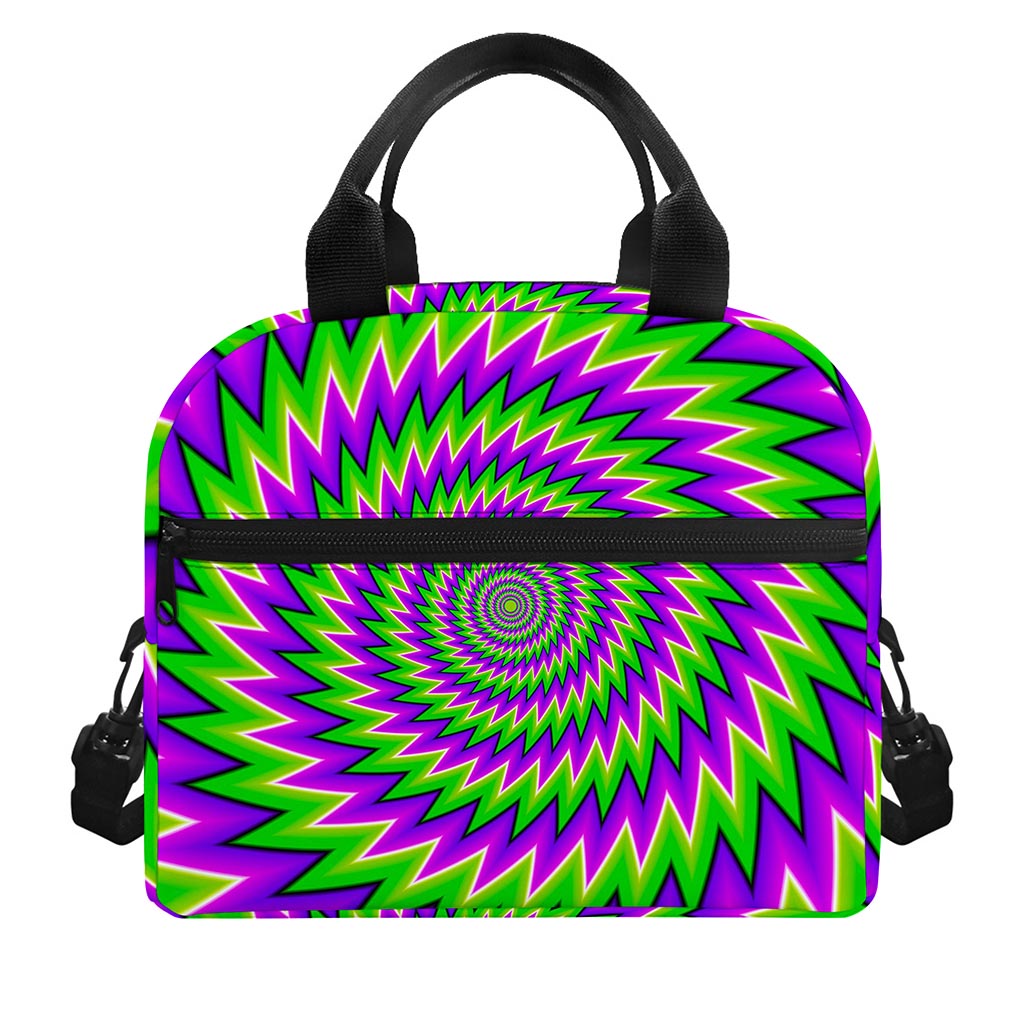 Green Spiral Moving Optical Illusion Insulated Lunch Bag