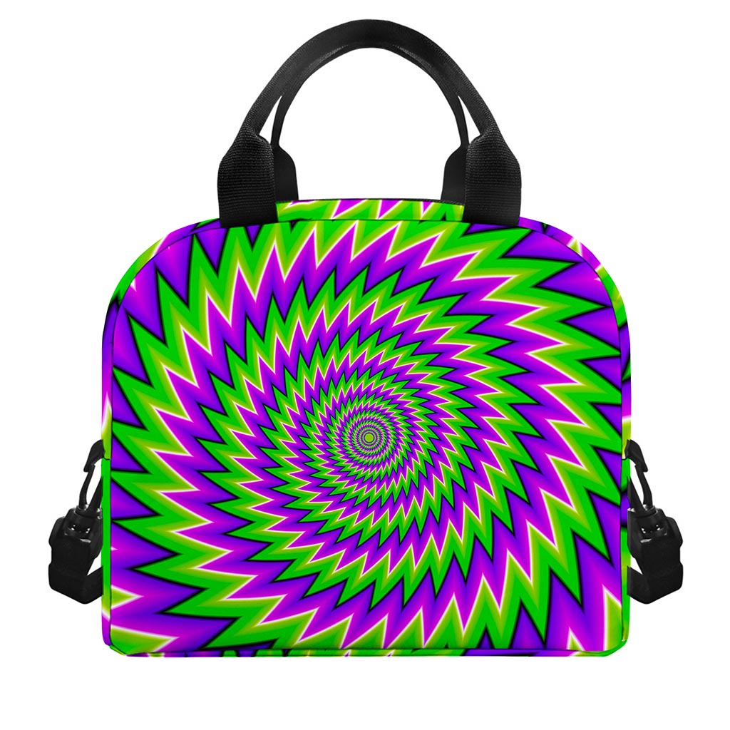 Green Spiral Moving Optical Illusion Insulated Lunch Bag